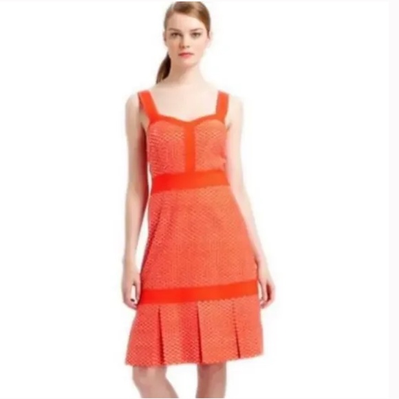 NWT $395 Tory Burch 'Berdine' Orange / White Printed Dress in size 2! - Picture 2 of 6